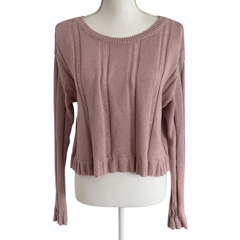 525 America‎ 100% Cotton Pink Long Sleeve Pullover Top SZ: XS/S